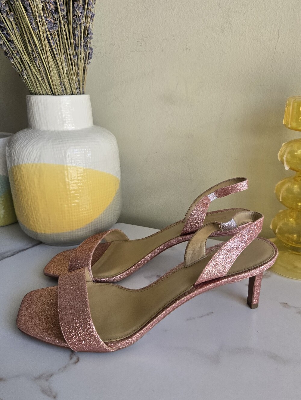GUC Michael Kors Mila Slingback Sandals in Primrose Pixie Glitter Size 9.5